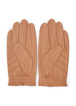 Rękawiczki samochodowe męskie ze skóry licowej camelowe ze sklepu WITTCHEN w kategorii Rękawiczki męskie - zdjęcie 132449815