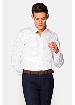 Koszula Biała z Nadrukiem Tara ze sklepu Lancerto S.A. w kategorii Koszule męskie - zdjęcie 132677506