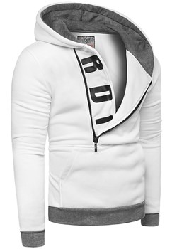 Modna Bluza męska rdi1742 - biała ze sklepu Risardi w kategorii Bluzy męskie - zdjęcie 132685896