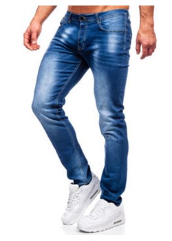 Granatowe spodnie jeansowe męskie regular fit Denley MP019B ze sklepu Denley w kategorii Jeansy męskie - zdjęcie 132691187