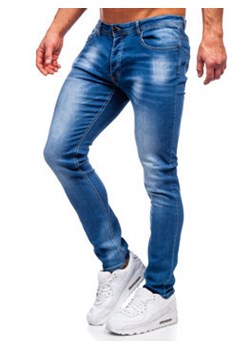 Granatowe spodnie jeansowe męskie regular fit Denley MP019BC ze sklepu Denley w kategorii Jeansy męskie - zdjęcie 132691197
