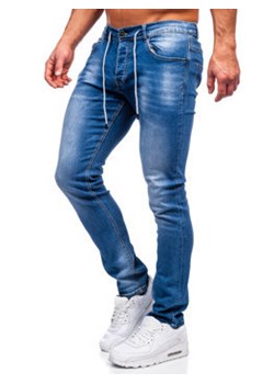 Granatowe spodnie jeansowe męskie regular fit Denley MP021BC ze sklepu Denley w kategorii Jeansy męskie - zdjęcie 132691227