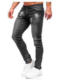 Czarne spodnie jeansowe męskie regular fit Denley MP019N ze sklepu Denley w kategorii Jeansy męskie - zdjęcie 132691235