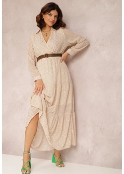 Kremowa Sukienka Eidano ze sklepu Renee odzież w kategorii Sukienki - zdjęcie 132738756