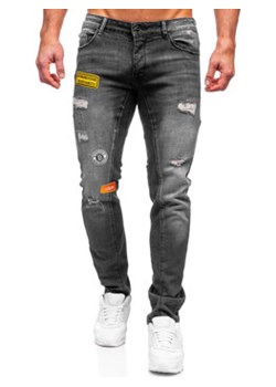 Czarne spodnie jeansowe męskie regular fit Denley MP0047N ze sklepu Denley w kategorii Jeansy męskie - zdjęcie 132754457