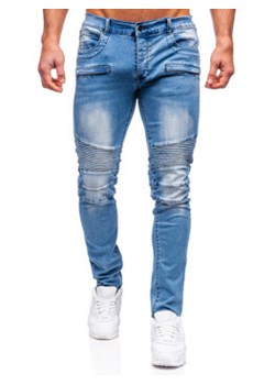 Błękitne spodnie jeansowe męskie regular fit Denley MP0029BC ze sklepu Denley w kategorii Jeansy męskie - zdjęcie 132754466