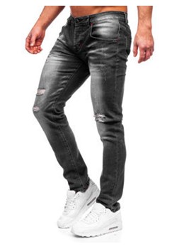 Czarne spodnie jeansowe męskie slim fit Denley MP0024N ze sklepu Denley w kategorii Jeansy męskie - zdjęcie 132754468