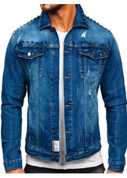 Niebieska jeansowa kurtka męska Denley MJ504B ze sklepu Denley w kategorii Kurtki męskie - zdjęcie 132754469