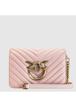 PINKO - Różowa torebka Love Click Mini V Quilt CL ze sklepu outfit.pl w kategorii Kopertówki - zdjęcie 132837258