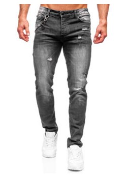Czarne spodnie jeansowe męskie regular fit Denley MP0051N ze sklepu Denley w kategorii Jeansy męskie - zdjęcie 132956076