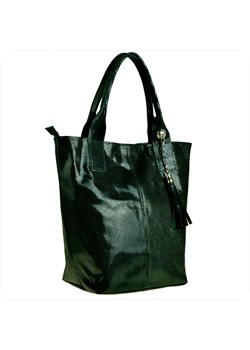 Zielona torebka shopper skórzana plaster miodu xl ze sklepu melon.pl w kategorii Torby Shopper bag - zdjęcie 133011468