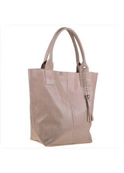Torebka shopper skórzana z połyskiem xl róż jasny ze sklepu melon.pl w kategorii Torby Shopper bag - zdjęcie 133012407