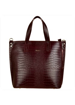 Vezze torba skórzana shopper bag bordowa wzór wężowej skóry ze sklepu melon.pl w kategorii Torby Shopper bag - zdjęcie 133015585