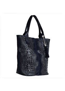 Granatowa torebka shopper /krokodylek/ bardzo lekka xl ze sklepu melon.pl w kategorii Torby Shopper bag - zdjęcie 133016687