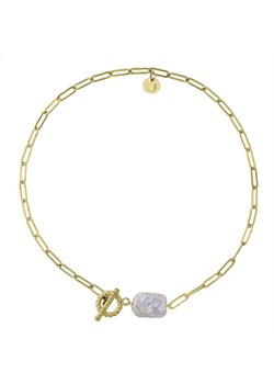 Złoty choker z perłą naszyjnik łańcuch ze stali szlachetnej ze sklepu manoki.pl w kategorii Naszyjniki - zdjęcie 133081805