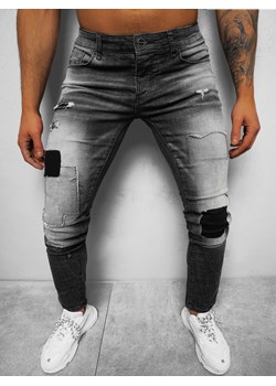 Spodnie jeansowe męskie szare OZONEE NB/MP0031G ze sklepu ozonee.pl w kategorii Jeansy męskie - zdjęcie 133094465
