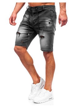 Grafitowe krótkie spodenki jeansowe męskie Denley MP0036G1 ze sklepu Denley w kategorii Spodenki męskie - zdjęcie 133164177