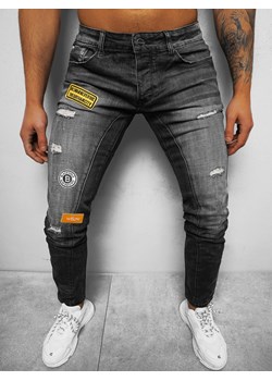 Spodnie jeansowe męskie czarne OZONEE NB/MP0047N ze sklepu ozonee.pl w kategorii Jeansy męskie - zdjęcie 133165789