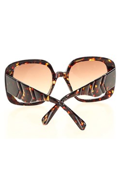 Duże okulary przeciwsłoneczne muchy MAZZINI OVERSIZE DESIGN brąz ze sklepu Verostilo w kategorii Okulary przeciwsłoneczne damskie - zdjęcie 133201917