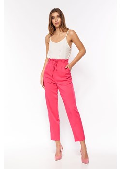 Różowe spodnie typu paperbag - SD67 ze sklepu Świat Bielizny w kategorii Spodnie damskie - zdjęcie 133206918