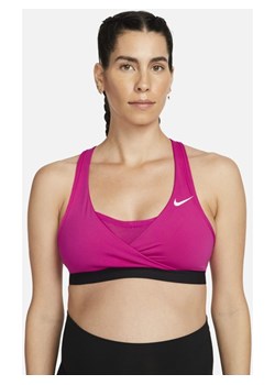 Damski ciążowy stanik sportowy z wkładkami zapewniający średnie wsparcie Nike Swoosh (M) - Różowy ze sklepu Nike poland w kategorii Bielizna ciążowa - zdjęcie 133269736