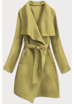 Minimalistyczny płaszcz damski oliwkowy (747ART) ze sklepu goodlookin.pl w kategorii Płaszcze damskie - zdjęcie 133297536