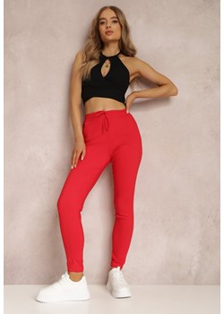 Czerwone Spodnie Actessa ze sklepu Renee odzież w kategorii Spodnie damskie - zdjęcie 133412125