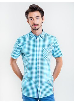 Koszula męska z krótkim rękawem w kratę Gaynor 414 ze sklepu Big Star w kategorii Koszule męskie - zdjęcie 133506978