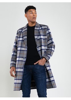 Płaszcz męski w kratę wełniany Horacio 000 ze sklepu Big Star w kategorii Płaszcze męskie - zdjęcie 133507398