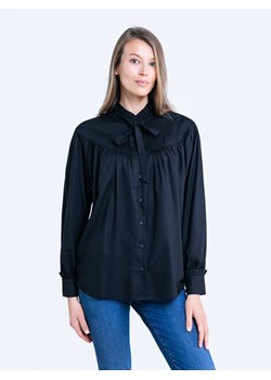 Koszula damska ze stójką i wiązaniem czarna Kimtore 906 ze sklepu Big Star w kategorii Koszule damskie - zdjęcie 133510377