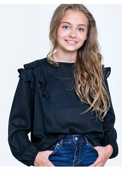 Bluzka dziewczęca z falbankami czarna Safie 906 ze sklepu Big Star w kategorii Bluzki dziewczęce - zdjęcie 133510946