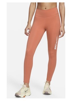 Damskie legginsy o długości 7/8 ze średnim stanem i grafiką Nike One - Pomarańczowy ze sklepu Nike poland w kategorii Spodnie damskie - zdjęcie 133528819