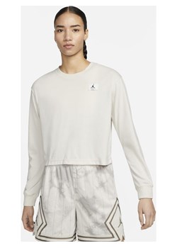 Damski T-shirt o luźnym kroju z długim rękawem Jordan Essential - Brązowy ze sklepu Nike poland w kategorii Bluzki damskie - zdjęcie 133528845
