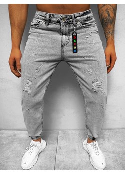 Spodnie jeansowe joggery męskie szare OZONEE DO/6108 ze sklepu ozonee.pl w kategorii Jeansy męskie - zdjęcie 133573305