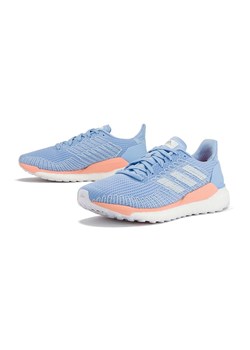 Buty sportowe damskie Adidas do biegania na płaskiej podeszwie sznurowane niebieskie 