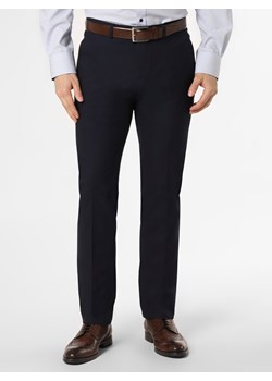 Finshley & Harding Męskie spodnie od garnituru modułowego Mężczyźni Slim Fit granatowy jednolity ze sklepu vangraaf w kategorii Spodnie męskie - zdjęcie 133671735
