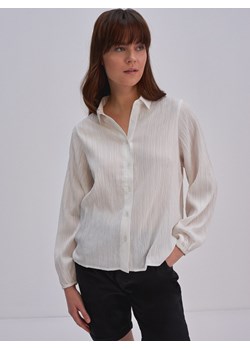 Bluzka damska z bufiastymi rękawami biała Crystal 101 ze sklepu Big Star w kategorii Koszule damskie - zdjęcie 133677449