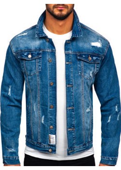 Niebieska kurtka jeansowa męska Denley MJ507B ze sklepu Denley w kategorii Kurtki męskie - zdjęcie 133965775