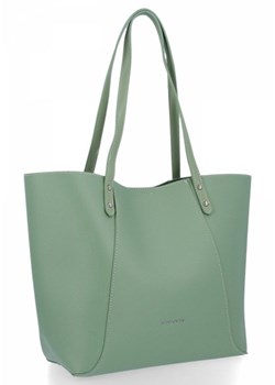 Duża Torebka Damska Shopper Bag firmy David Jones Jasno Zielona (kolory) ze sklepu PaniTorbalska w kategorii Torby Shopper bag - zdjęcie 134197255