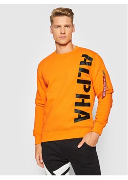 Alpha Industries Bluza Side Print 118304 Pomarańczowy Regular Fit ze sklepu MODIVO w kategorii Bluzy męskie - zdjęcie 134251915
