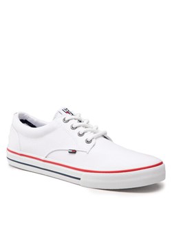 Tommy Jeans Tenisówki Textile Sneaker EM0EM00001 Biały ze sklepu MODIVO w kategorii Trampki męskie - zdjęcie 134274316
