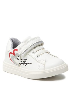Tommy Hilfiger Sneakersy Low Cut Lace-Up/Velcro Sneaker T1A4-32132-1374 M Biały ze sklepu MODIVO w kategorii Trampki dziecięce - zdjęcie 134282307