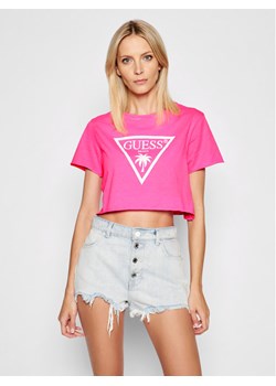 Guess T-Shirt E02I01 JA911 Różowy Regular Fit ze sklepu MODIVO w kategorii Bluzki damskie - zdjęcie 134288408