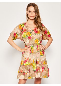 My Twin Sukienka letnia 201MT2381 Beżowy Regular Fit ze sklepu MODIVO w kategorii Sukienki - zdjęcie 134320728