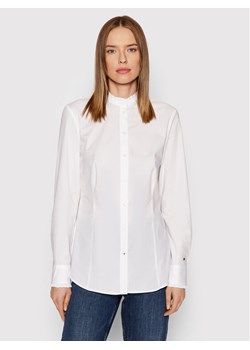 Tommy Hilfiger Koszula Stretch Slim Frill WW0WW32995 Biały Slim Fit ze sklepu MODIVO w kategorii Koszule damskie - zdjęcie 134362768