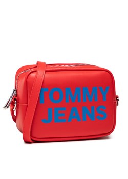 Listonoszka Tommy Jeans młodzieżowa czerwona skórzana bez dodatków 