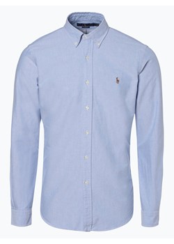 Polo Ralph Lauren Koszula męska Oxford Mężczyźni Slim Fit Bawełna jasnoniebieski jednolity button down ze sklepu vangraaf w kategorii Koszule męskie - zdjęcie 134377535