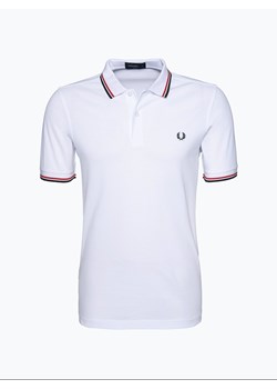 Fred Perry Męska koszulka polo Mężczyźni Bawełna biały jednolity ze sklepu vangraaf w kategorii T-shirty męskie - zdjęcie 134377536