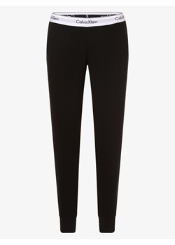 Calvin Klein Damskie spodnie dresowe Kobiety Bawełna czarny jednolity ze sklepu vangraaf w kategorii Spodnie damskie - zdjęcie 134377776