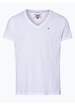 Tommy Jeans T-shirt męski Mężczyźni Bawełna biały jednolity ze sklepu vangraaf w kategorii T-shirty męskie - zdjęcie 134377916
